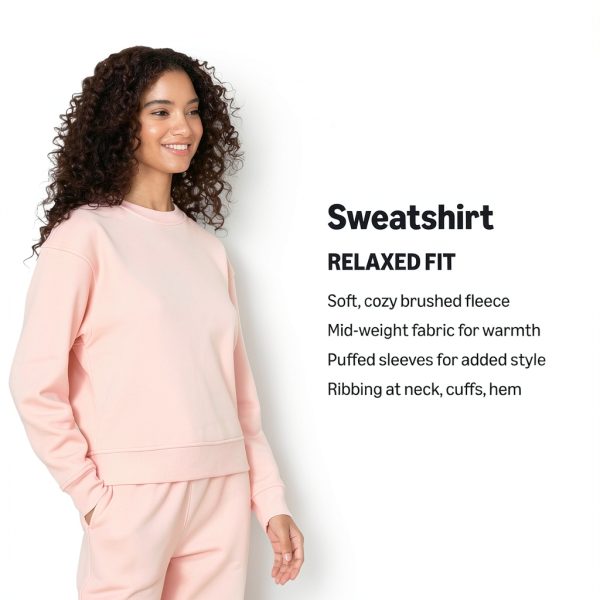 Amazon Essentials Women's Brushed Fleece Sweatshirt Sofia Grainge-3