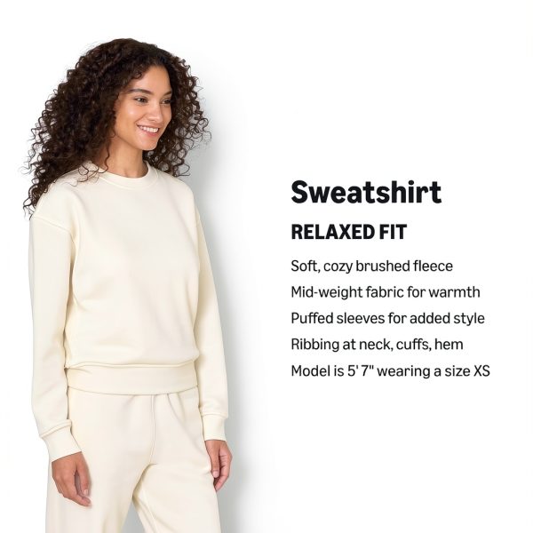 Amazon Essentials Women's Fleece Sweatshirt Relaxed Fit Light Camel-3