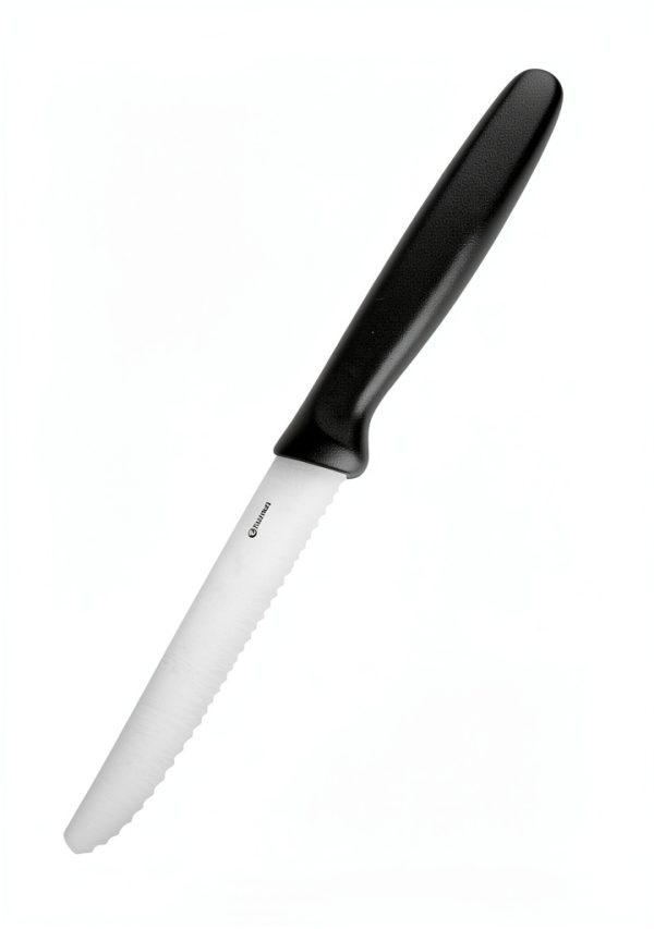 Giesser since 1776, Made in Germany, Black serrated kitchen knives round tip dishwasher safe 4.5 inch - Tomato knife, Steak knive set of 6-2