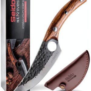 Seido Kyodai Utility Chef Knife 6" High‑Carbon Blade Oak Handle-0