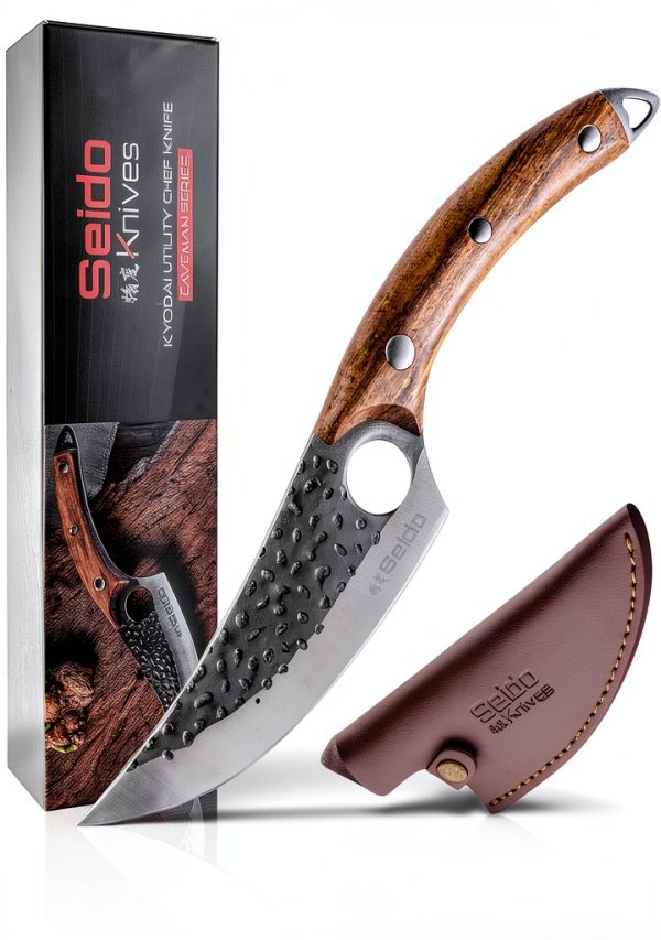 Seido Kyodai Utility Chef Knife 6" High‑Carbon Blade Oak Handle-0