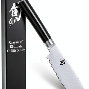 Shun Classic 6-inch Ultimate Utility Knife Silver Pakkawood Handle-0