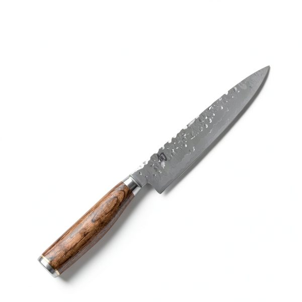 Utility Knife Shun Premier 6.5 Inch Brown Pakkawood Handle-1