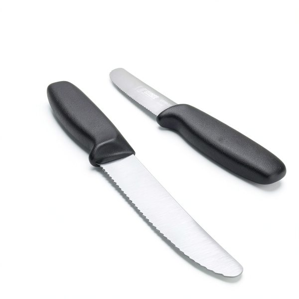 Giesser since 1776, Made in Germany, Black serrated kitchen knives round tip dishwasher safe 4.5 inch - Tomato knife, Steak knive set of 6-3