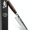 Utility Knife Shun Premier 6.5 Inch Brown Pakkawood Handle-0