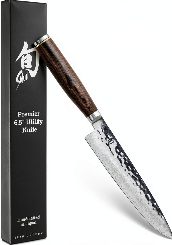 Utility Knife Shun Premier 6.5 Inch Brown Pakkawood Handle-0