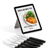 Giesser since 1776, Made in Germany, Black serrated kitchen knives round tip dishwasher safe 4.5 inch - Tomato knife, Steak knive set of 6-6